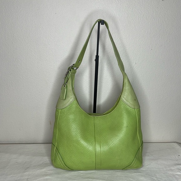 Coach Handbags - Coach Vintage F10686 Lime Green Pebble Shoulder Bag/Purse
